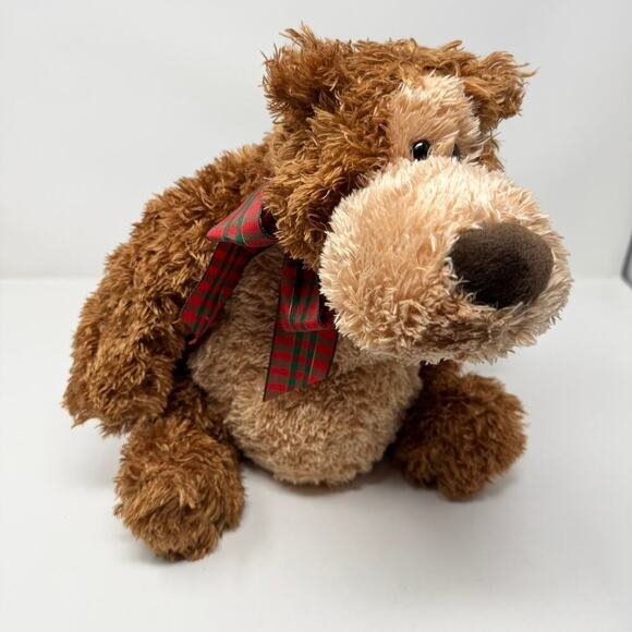 Gund Harley Slouchy Teddy Bear 16" Plush 46129 Plaid Red Green Neck Bow Toy Soft - Picture 12 of 12